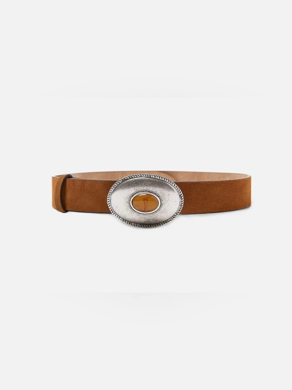 NWOT Zara Calfskin Belt Khaki